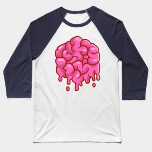 Brain Melt Cartoon Baseball T-Shirt